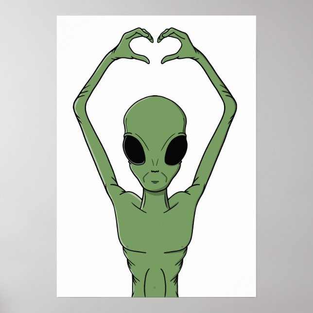 Poster Pose do Coração Alien (Frente)