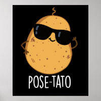 Pose-tato Piada de Batata Engraçada Fundo Escuro
