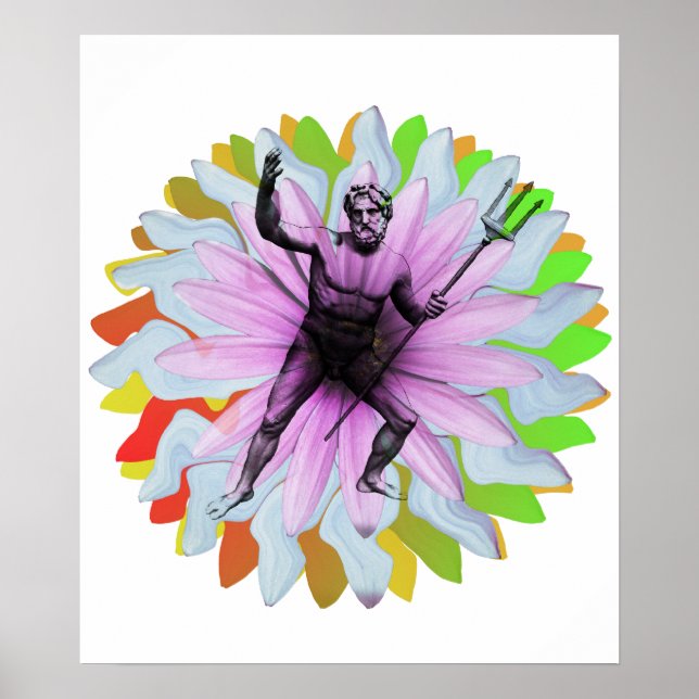 Poster Poseidon, deus do mar e Monte Olimpo (Frente)