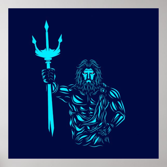 Poster Poseidon mythology pop art (Frente)