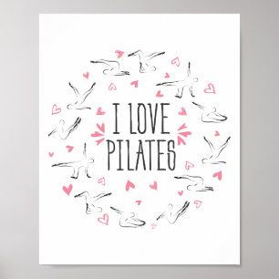Poster Poses de Pilates na forma de um círculo
