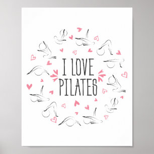 Poster Poses de Pilates na forma de um círculo