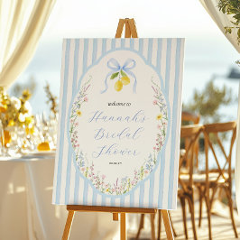 Poster Posey Wildflower Blue Bow Bridal Shower Welcome