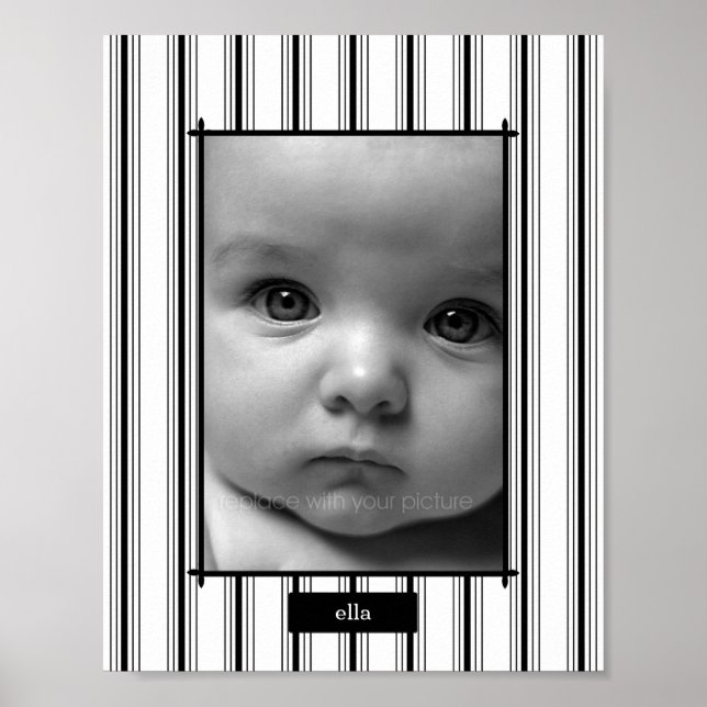 Poster Posh Stripes Personalizado Photo Mat - Vertical - (Frente)