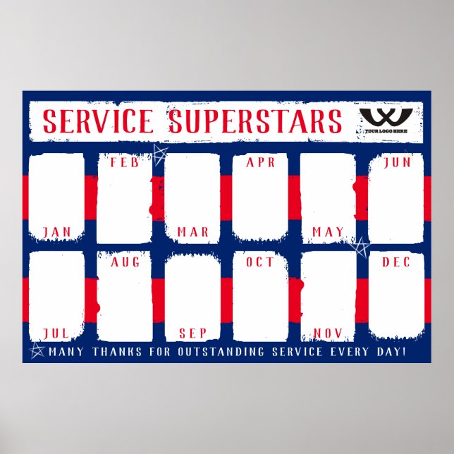 Poster Posição personalizada mensal de reconhecimento de  (Frente)