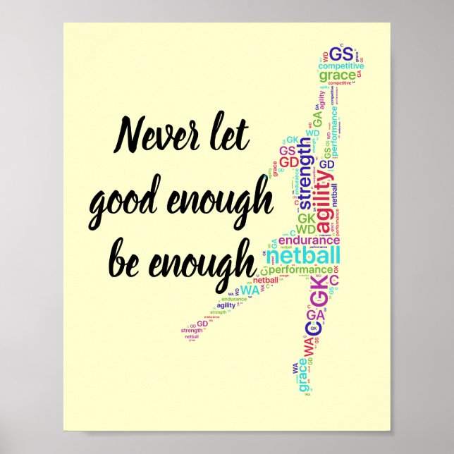 Pôster Posições do jogador e cotação do netball motivacio (Frente)