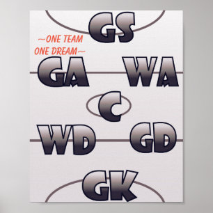 Poster Posições inspiradores do Netball das citações