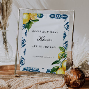 Poster Positano Adivinha Quantos Beijos - Sinal De Chá de