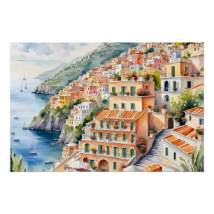 Pôster Positano: Charme de Aquarela na Costa Amalfi da It