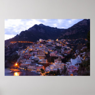 Poster Positano, costa de Amalfi, Italia