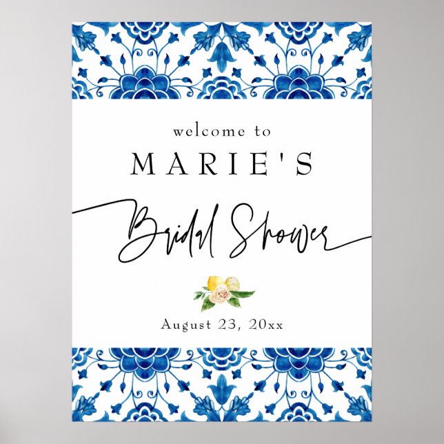 Poster Positano Mediterrâneo Itália Azulejos Lemon Boas-v (Frente)