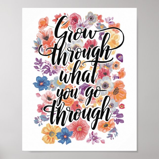 Poster Positive Growth and Motivation Typography (Frente)