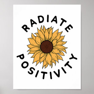 Poster Positividade Mensagem Positiva de Girassol Kindne