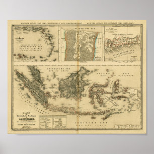 Pôster Possessões coloniais holandesas por volta de 1840