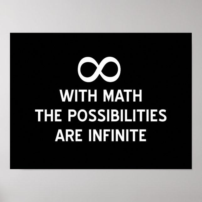 Pôster Possibilidades matemáticas e infinitas (Frente)