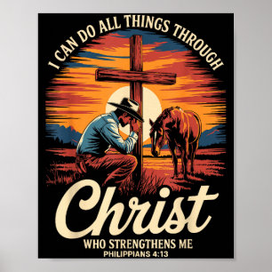 Poster Posso Fazer Todas as Coisas Através de Cristo Cowb