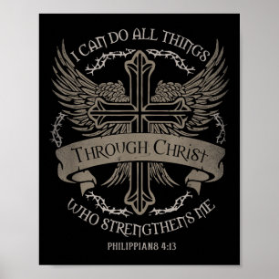 Poster Posso Fazer Tudo Através De Cristos Que Se Fortale