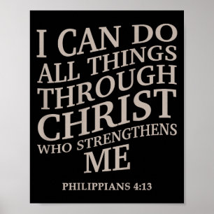 Poster Posso Fazer Tudo Através Do Cristo É O Rei Christi