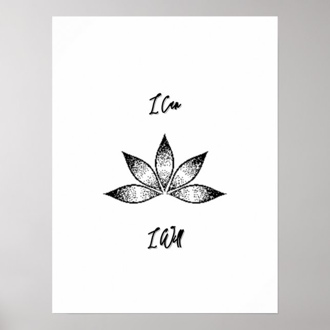 Poster Posso Inspirar Um Lotus De Determinação (Frente)