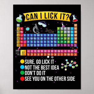 Poster Posso Lamber Tabela Periódica Engraçada Ciência Qu
