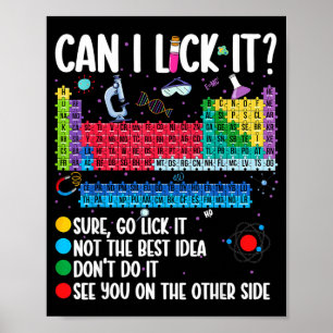 Poster Posso Lamber Tabela Periódica Engraçado Ciência Qu