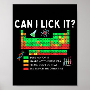 Poster Posso Lamber Tabela Periódica Gráfico Professor de