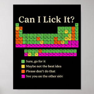 Poster Posso Lamber Tabela Periódica Química Divertida Ci