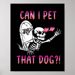 Poster Posso Pôr Aquele Cão No Skeleton Halloween?
