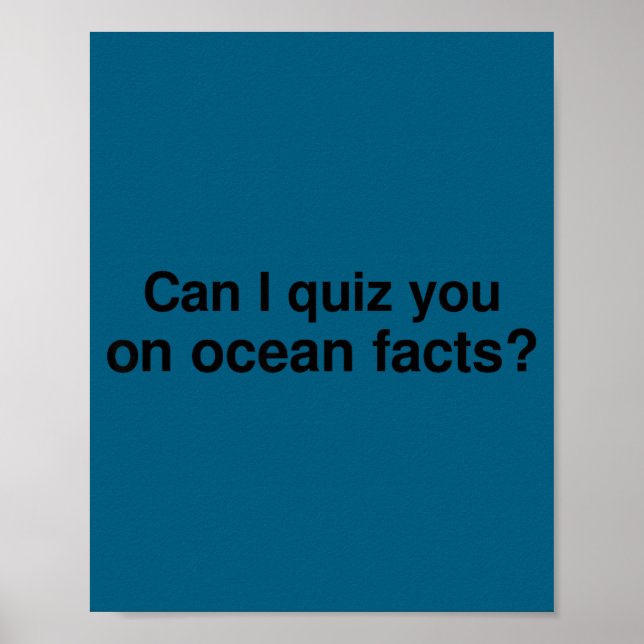 Poster Posso Testar Seu Conhecimento Sobre Fatos do Ocean (Frente)