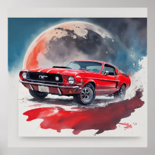 Poster Possuindo um pedaço de Ford Mustang GT vermelho!