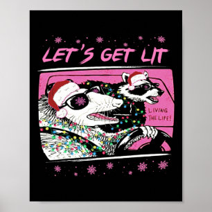 Poster Possum Guaxinim Divertido Vamos Para Rua do Lixo N