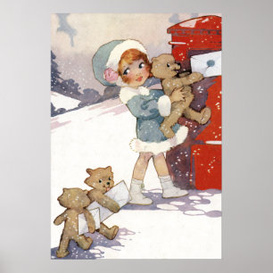 Poster Postando Cartas de Natal de Agnes Richardson