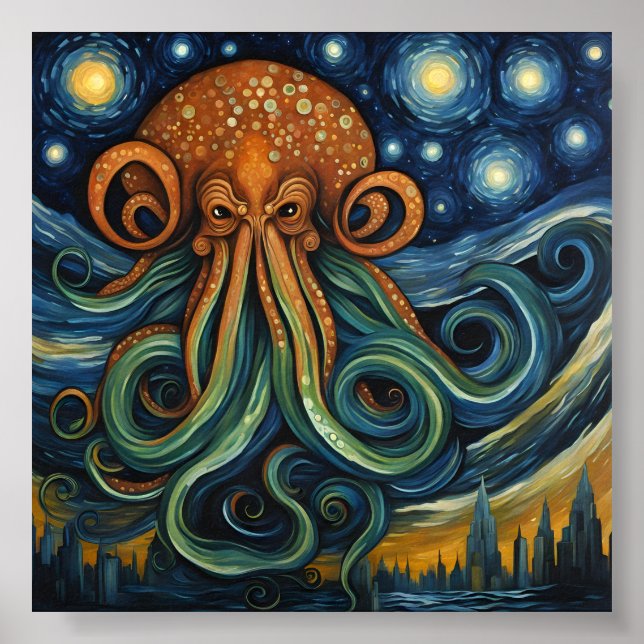 Poster Poste-Impressionismo de Cthulhu (Frente)