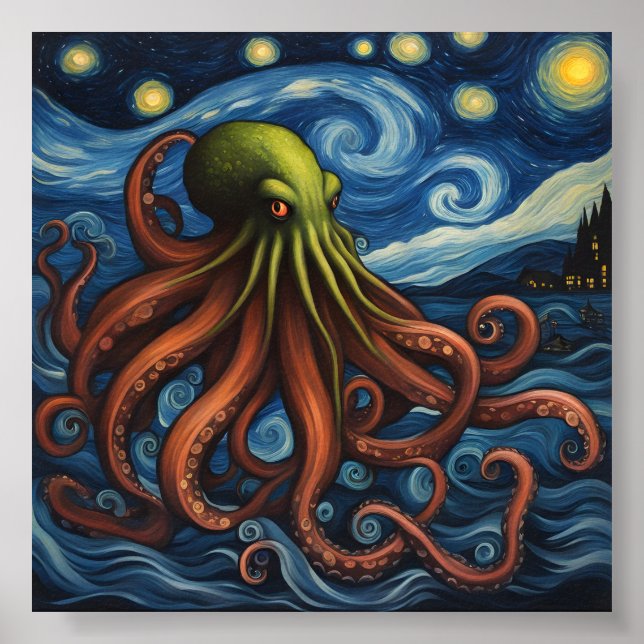 Poster Poste-Impressionismo de Cthulhu (Frente)