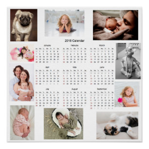 Pôster Poster 2018 personalizado do calendário das fotos