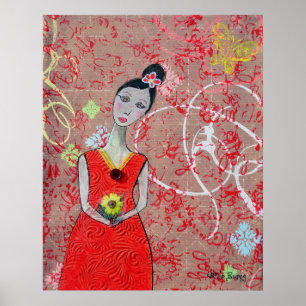 Poster Poster: Adeline no vestido vermelho
