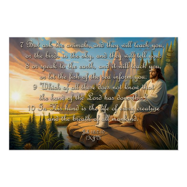 Pôster Poster animal - Trabalho 12:7-10 (Frente)