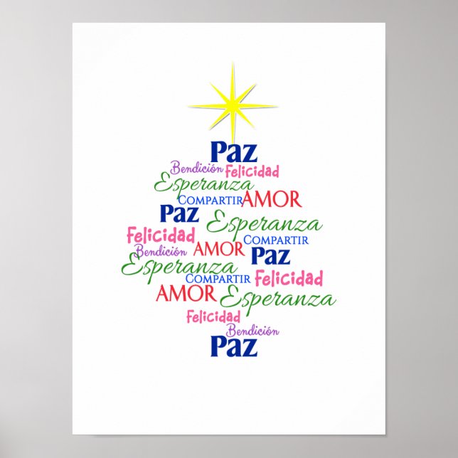 Poster Póster - Árbol de Navidad en Palabras (Frente)