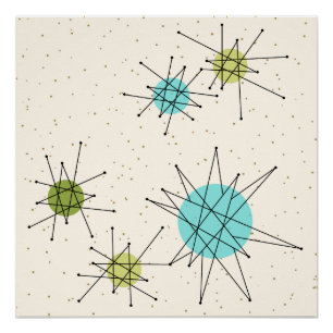 Pôster Poster atômico icónico de Starbursts