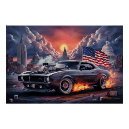 Pôster Poster Auto Drapeaux 04