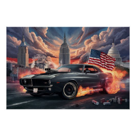 Pôster Poster Auto Drapeaux 07