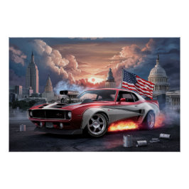 Pôster Poster Auto Drapeaux 08