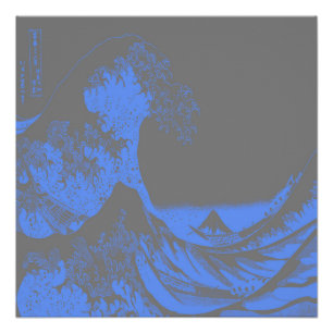 Pôster Poster Azul e Cinza Wave do Excelente