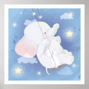 Poster Poster: BABY ELEFHANT + BUNNY