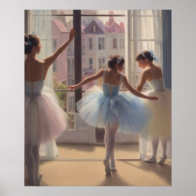 Poster Póster Bailarinas frente a la ventana (Frente)