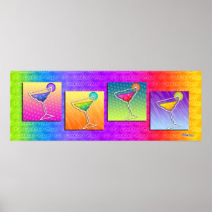Pôster Poster, bandeira - Margaritas do pop art