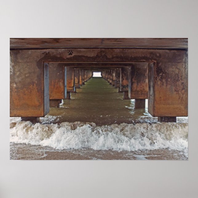 POSTER POSTER, "BENEATH HANALEI PIER" (KAUAI, HAWAII) (Frente)