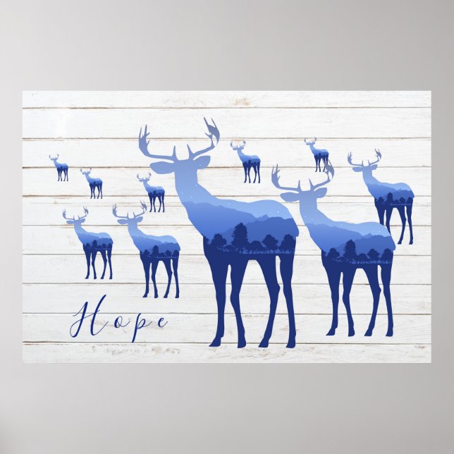 Poster Poster-Blue Deer-Hope (Frente)