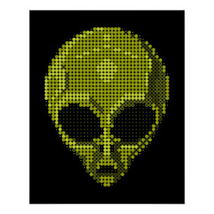 Pôster Poster brilhante Alienígena verde