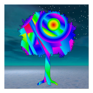 Pôster Poster brilhante da árvore arco-íris